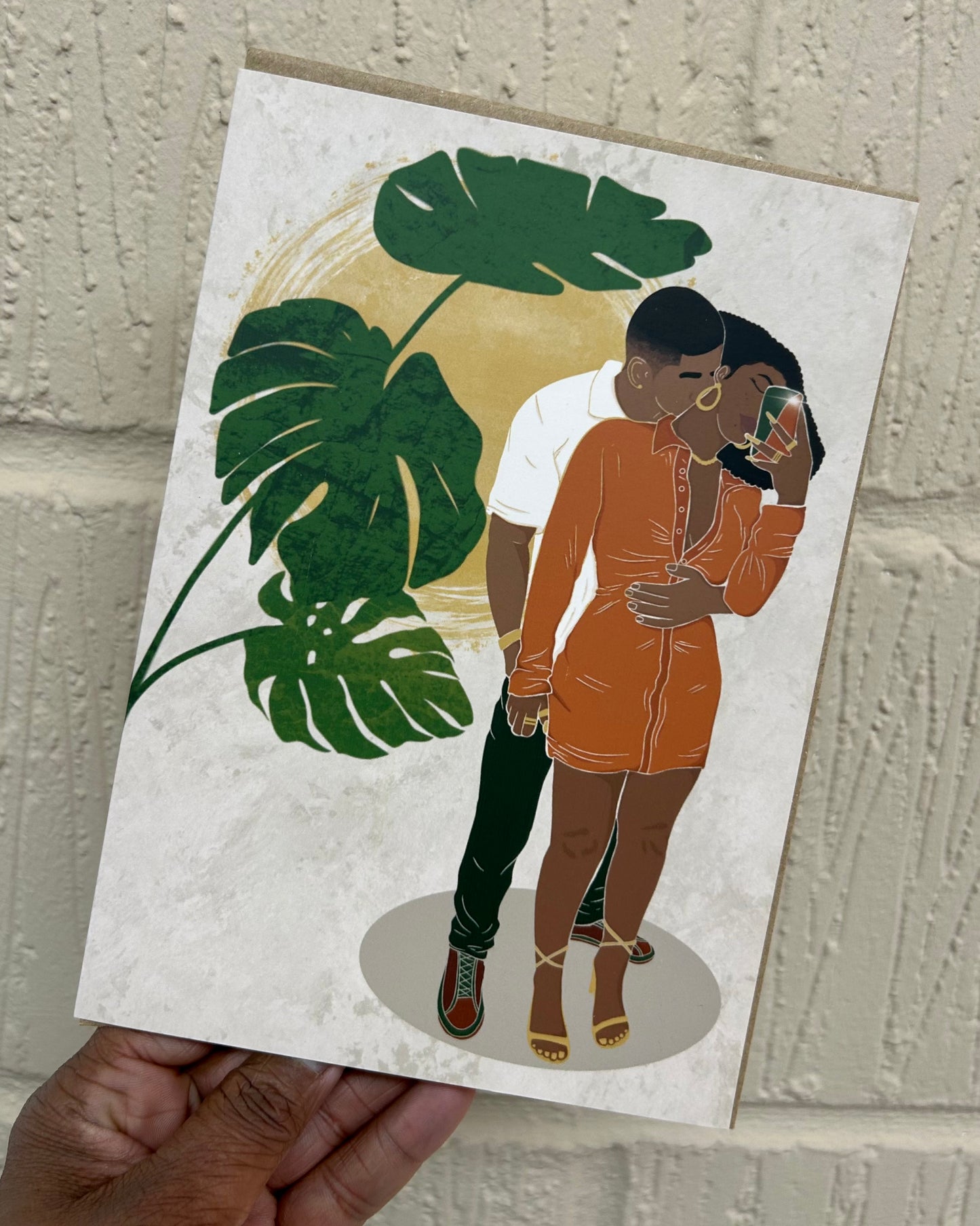 Selfie Lover’s Black Love Couple Greetings Card - Vibe