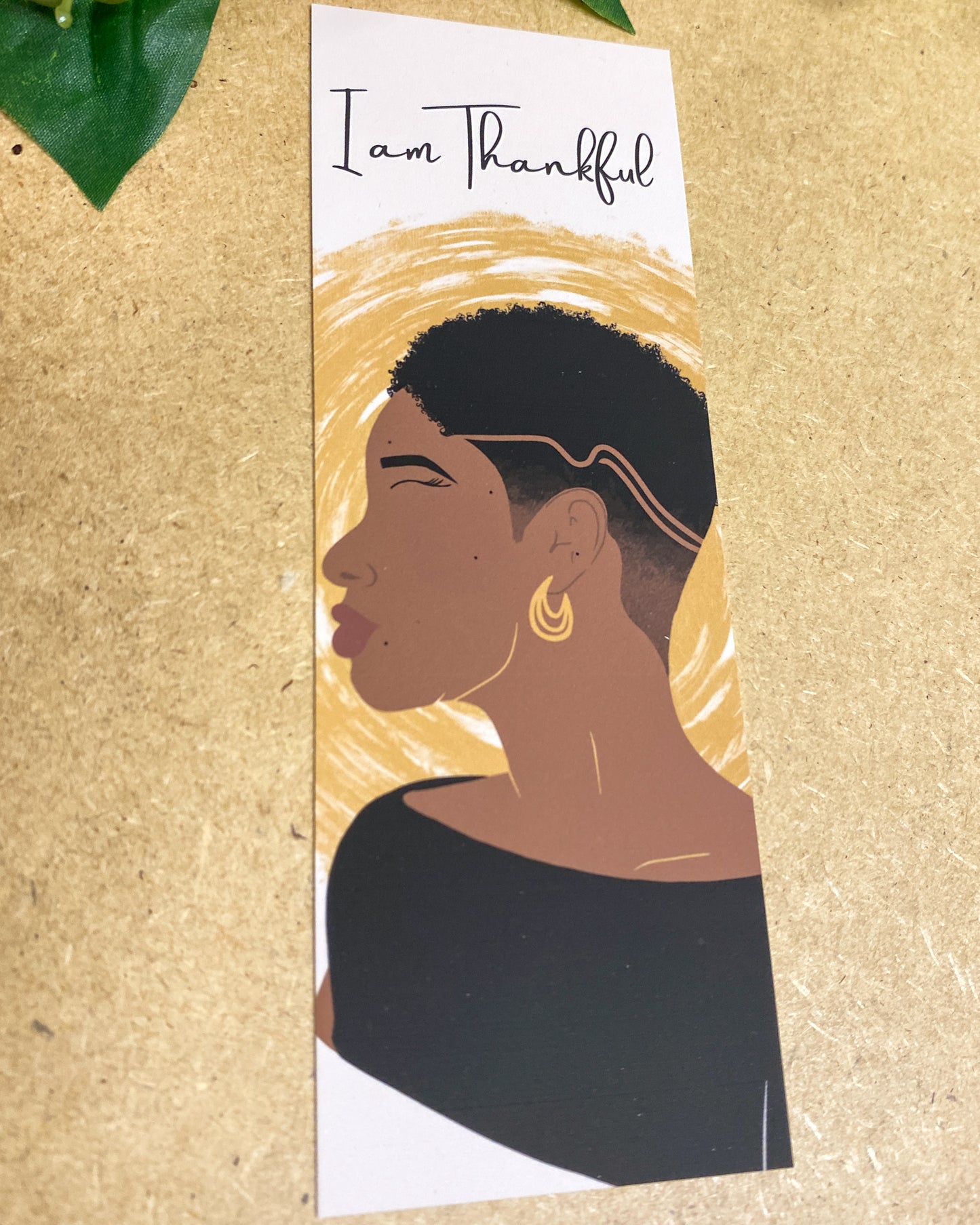 I Am Thankful Black Woman Bookmark