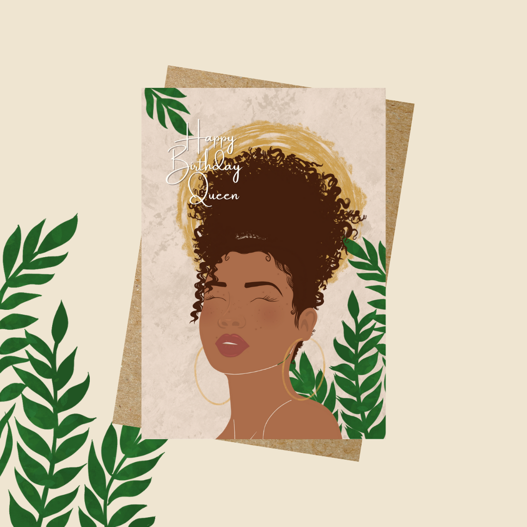Shay's Curly Puff Happy Birthday Girl Card