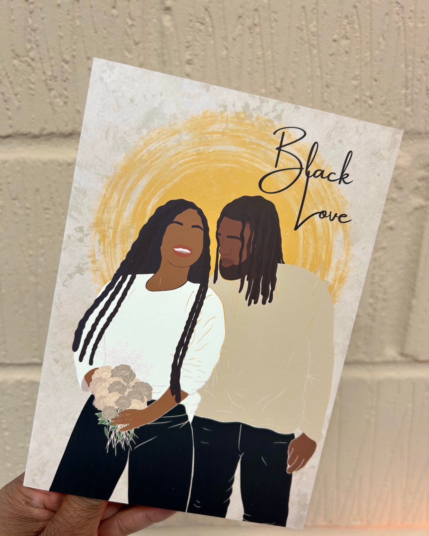 Black Love Valentine’s Day Couple Locs braids Greeting Card