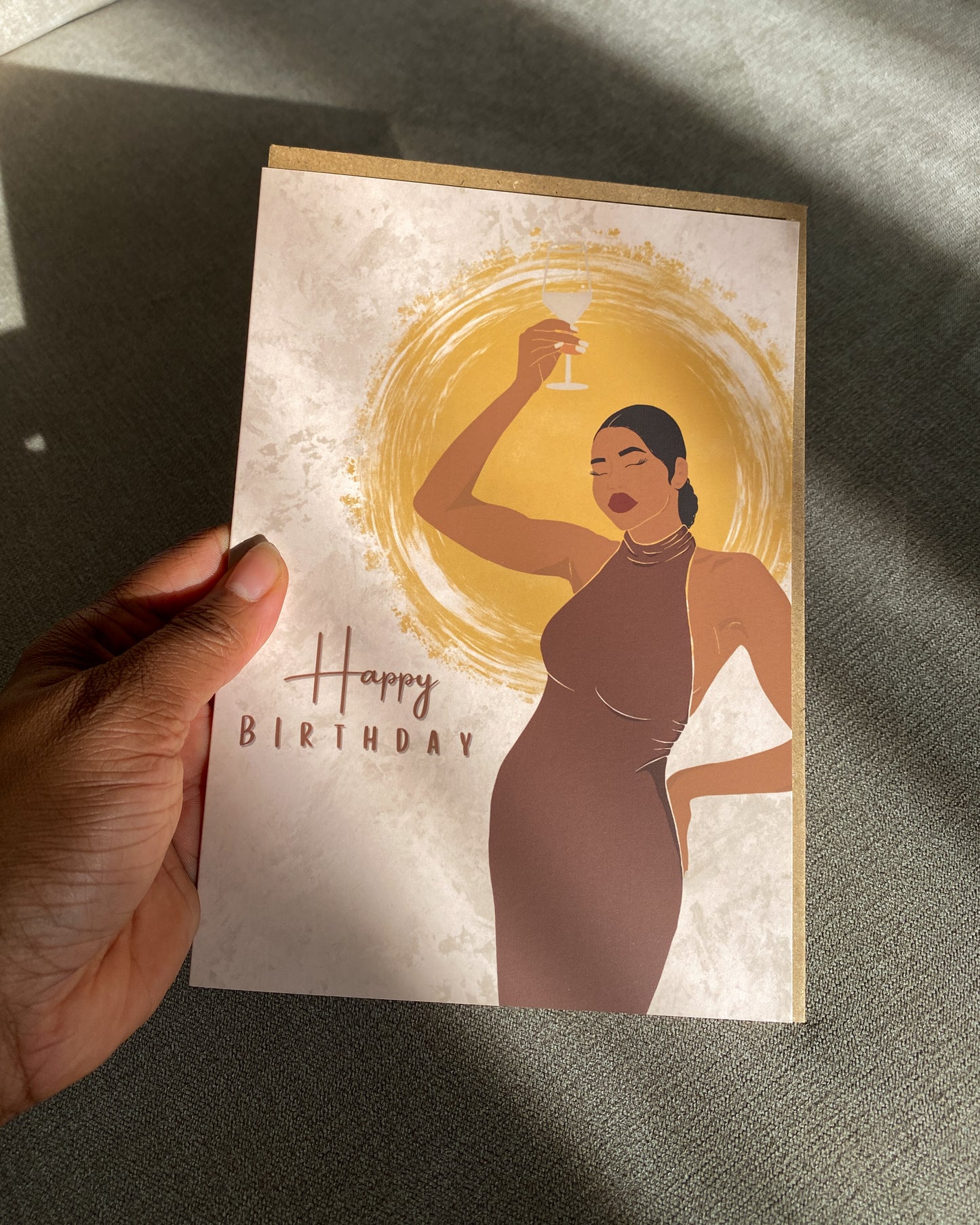 Cheers Happy Birthday - Black Woman Birthday Card