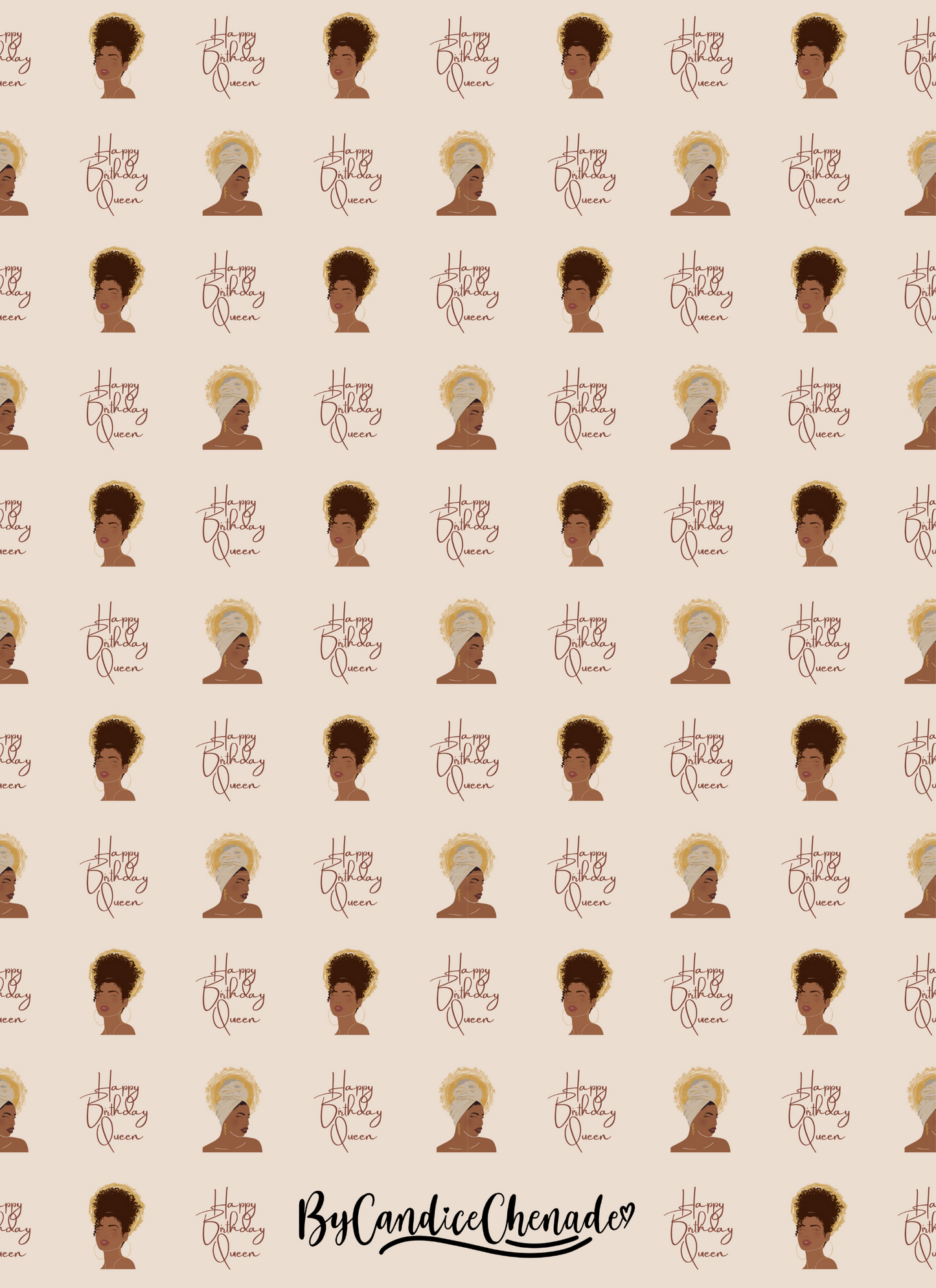 Happy Birthday Queen Wrapping Paper -Happy Birthday Ethnic Black Mixed Race Woman Gift Wrap
