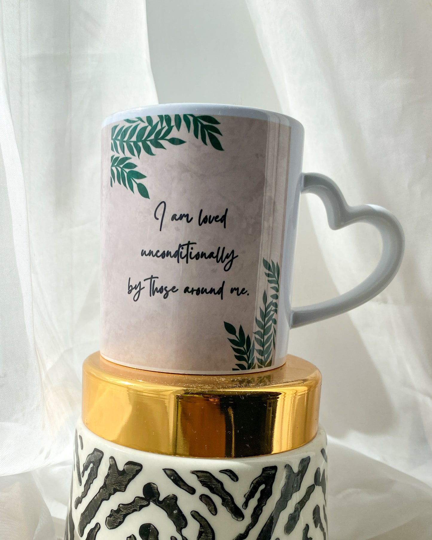 I Am Loved Heart Handle Mug