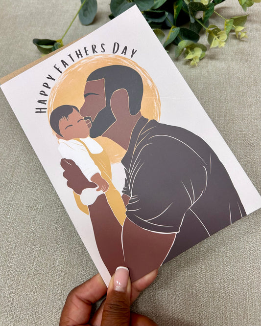 Happy Fathers Day Card Mixed Race / Black Man Greeting Card