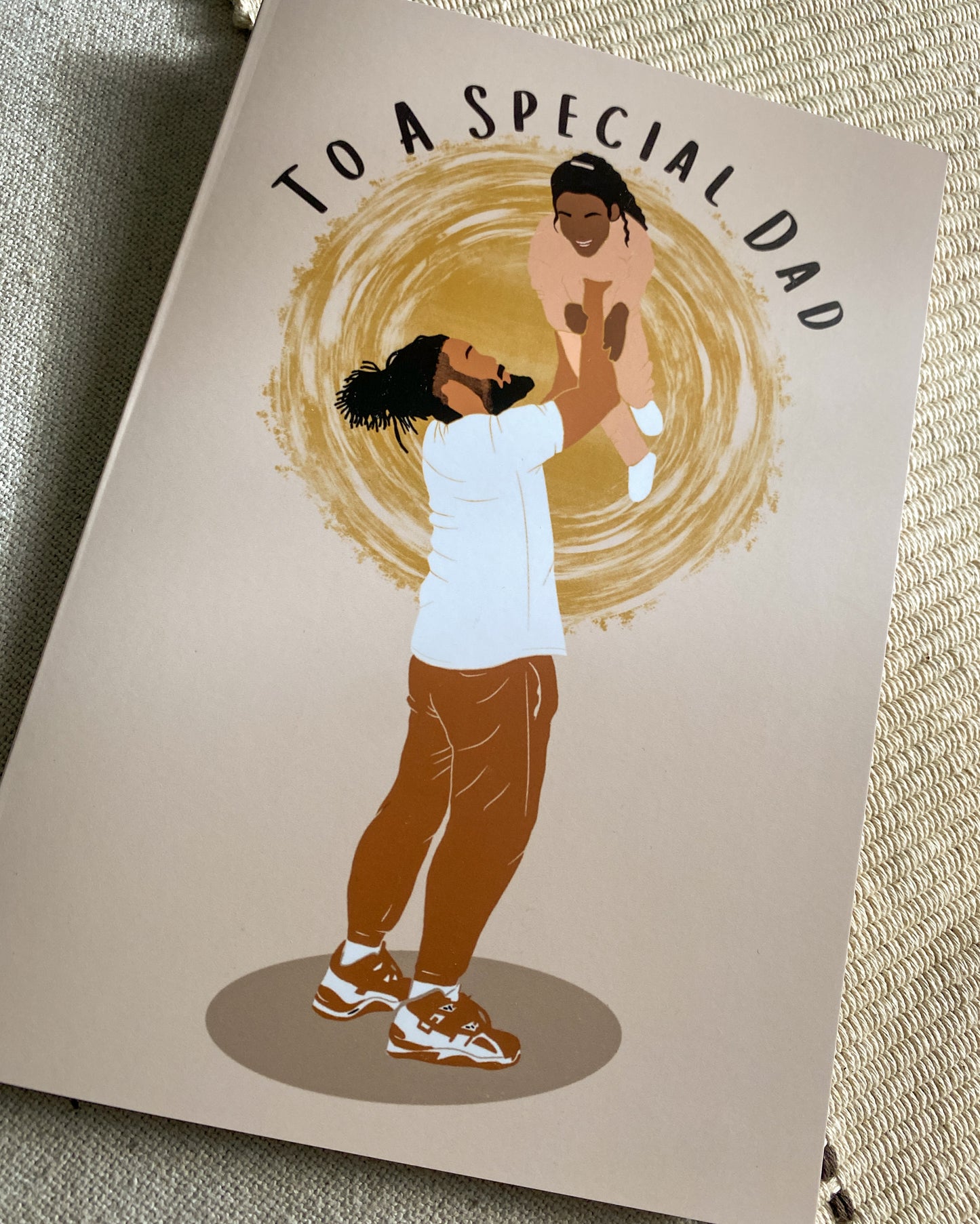 Loc's Dad & Daughter. Mixed / Black Father’s Day Card. Dreadlocks