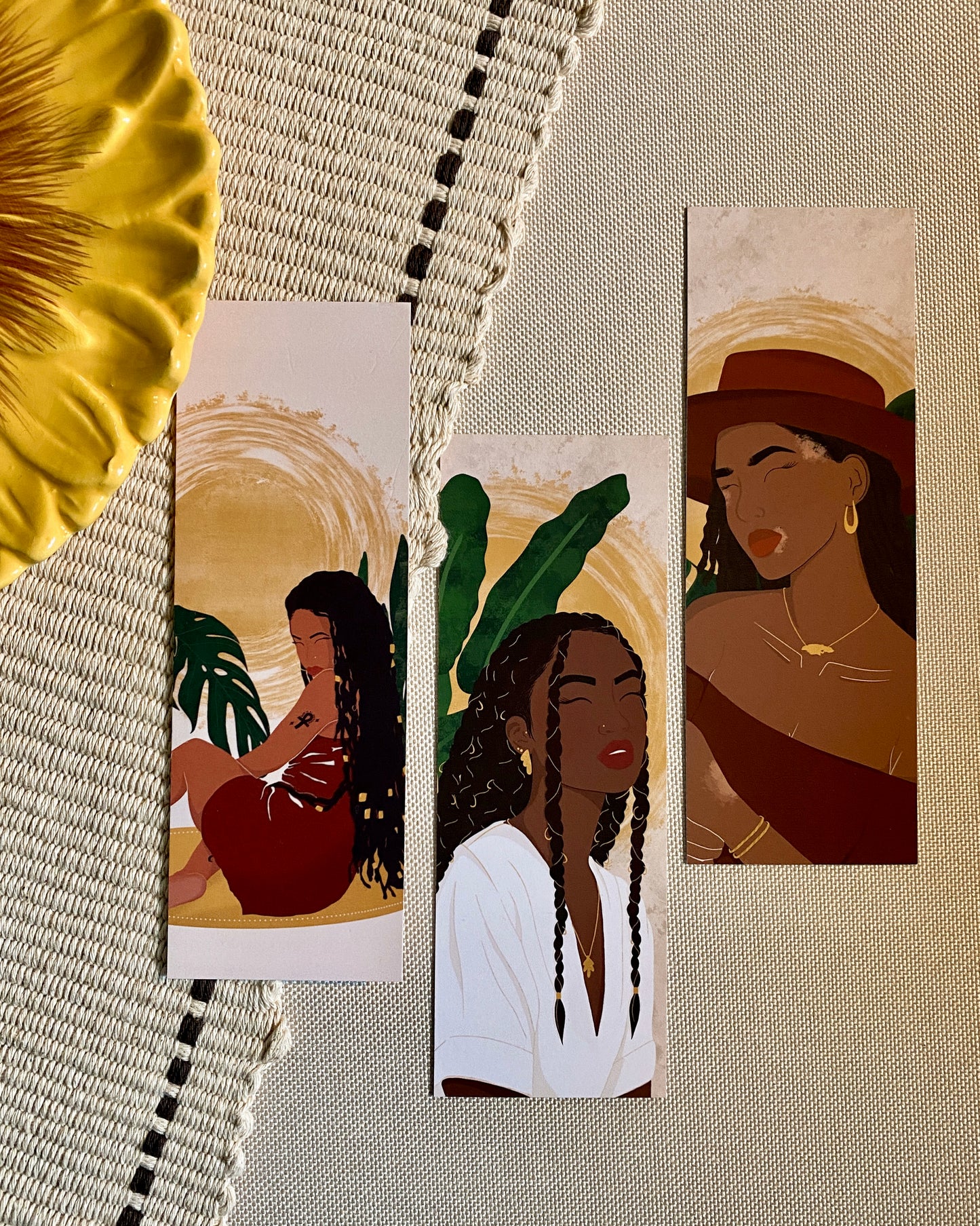 3 Pack Its A Vibe Black Woman Bookmark Set. Brown