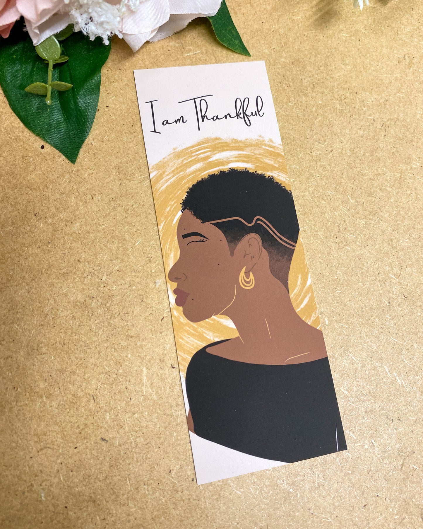 I Am Thankful Black Woman Bookmark