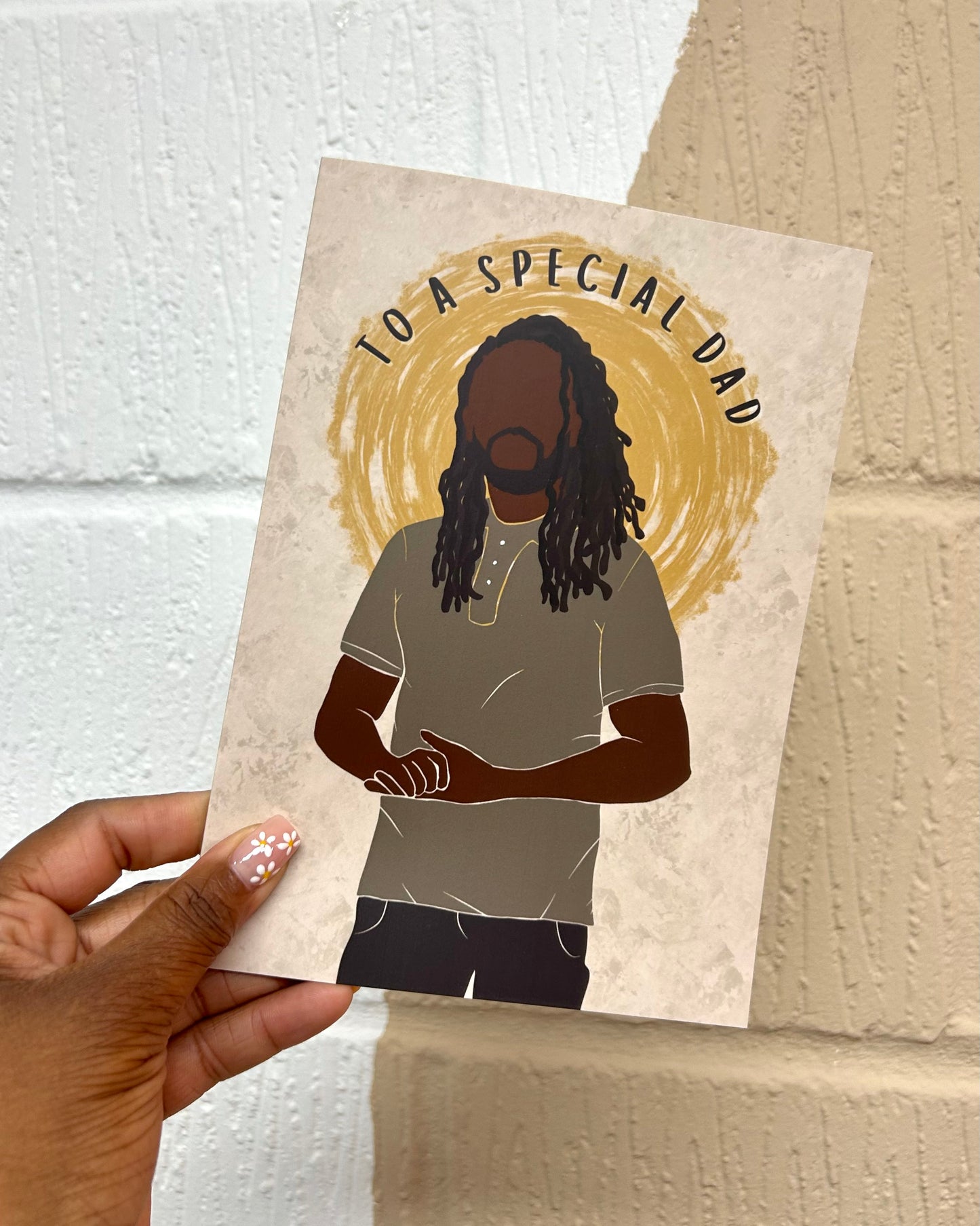 Loc's Dad. Black Happy Father’s Day Card. Dreadlocks