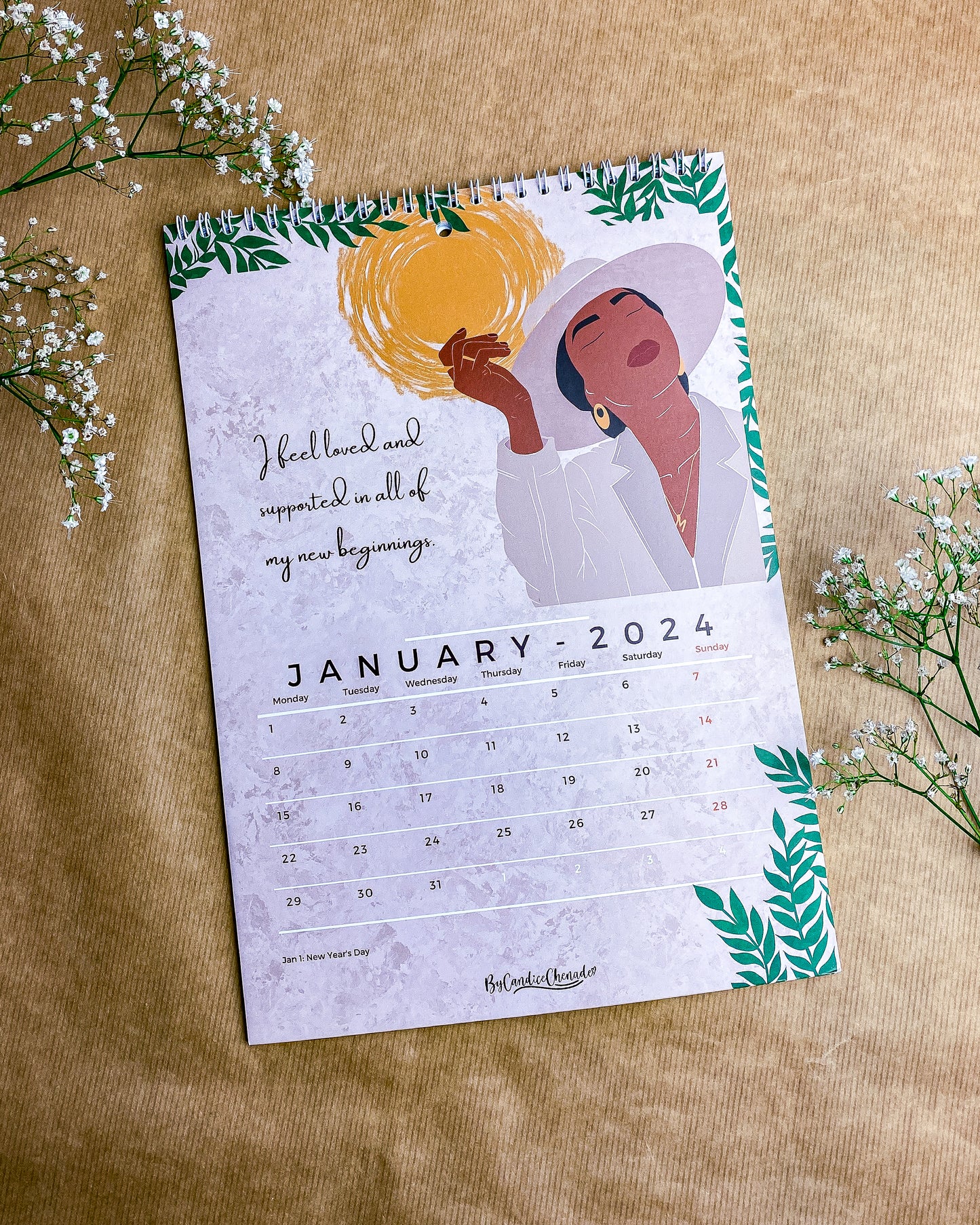 2024 Affirmations Wall Art Calendar