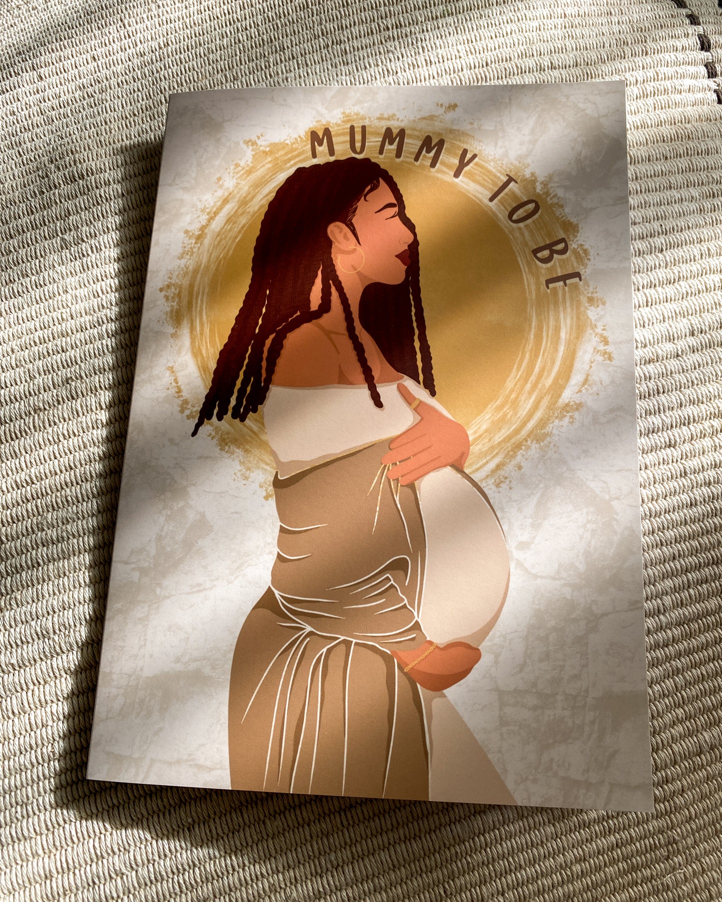 Mummy To Be Card - With Braids / Locs - Light