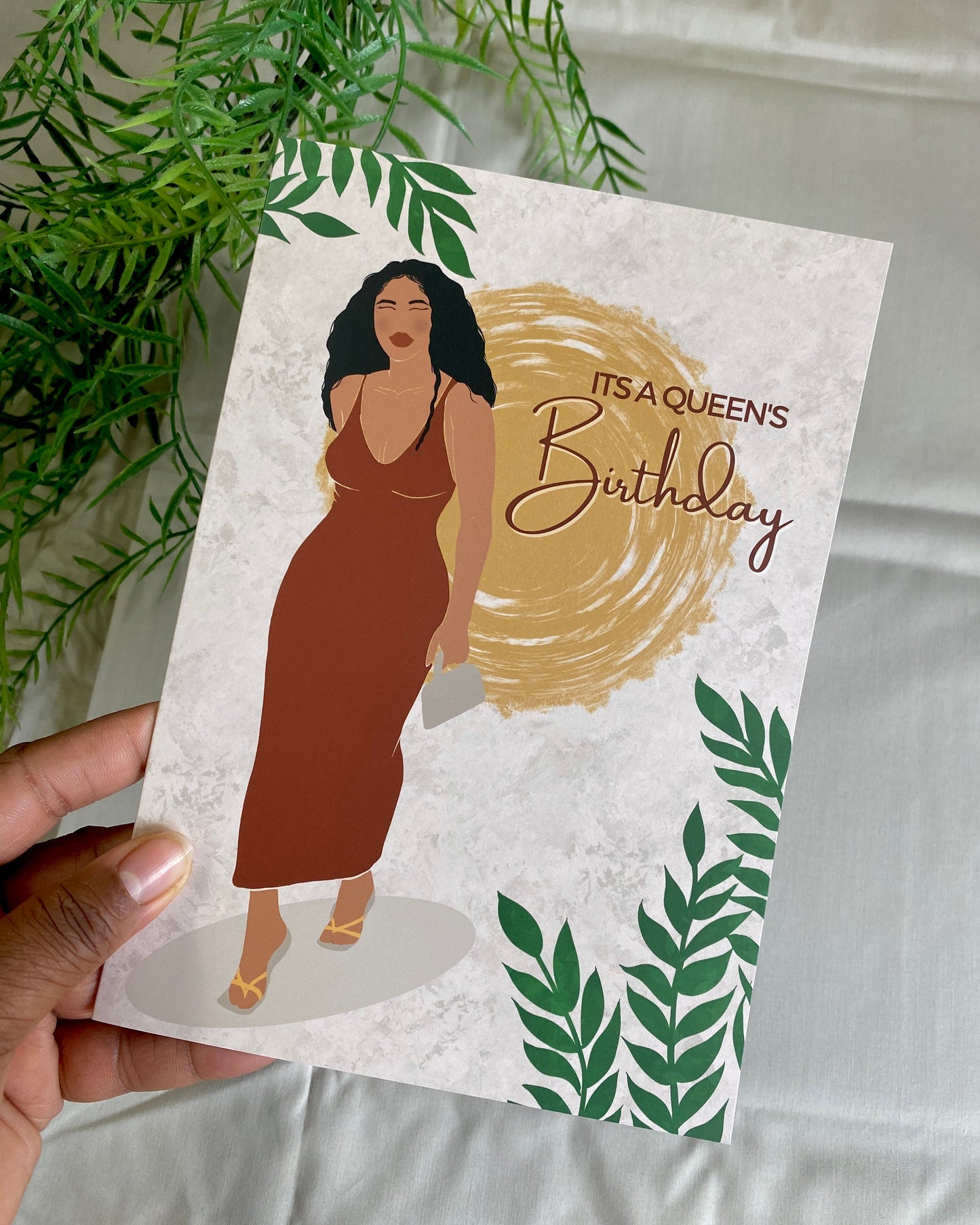 Destiny’s It’s a Queens Birthday - Black Woman Celebration Card - Light
