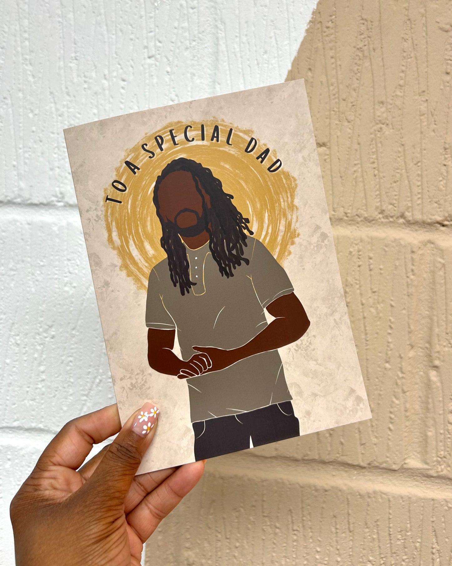 Loc's Dad. Black Happy Father’s Day Card. Dreadlocks