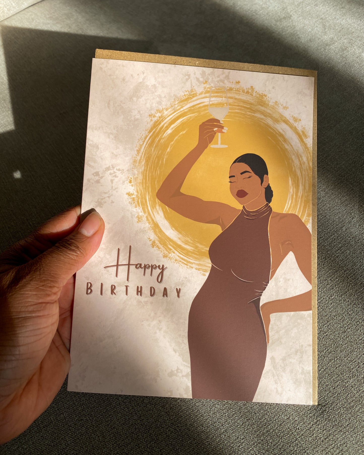 Cheers Happy Birthday - Black Woman Birthday Card