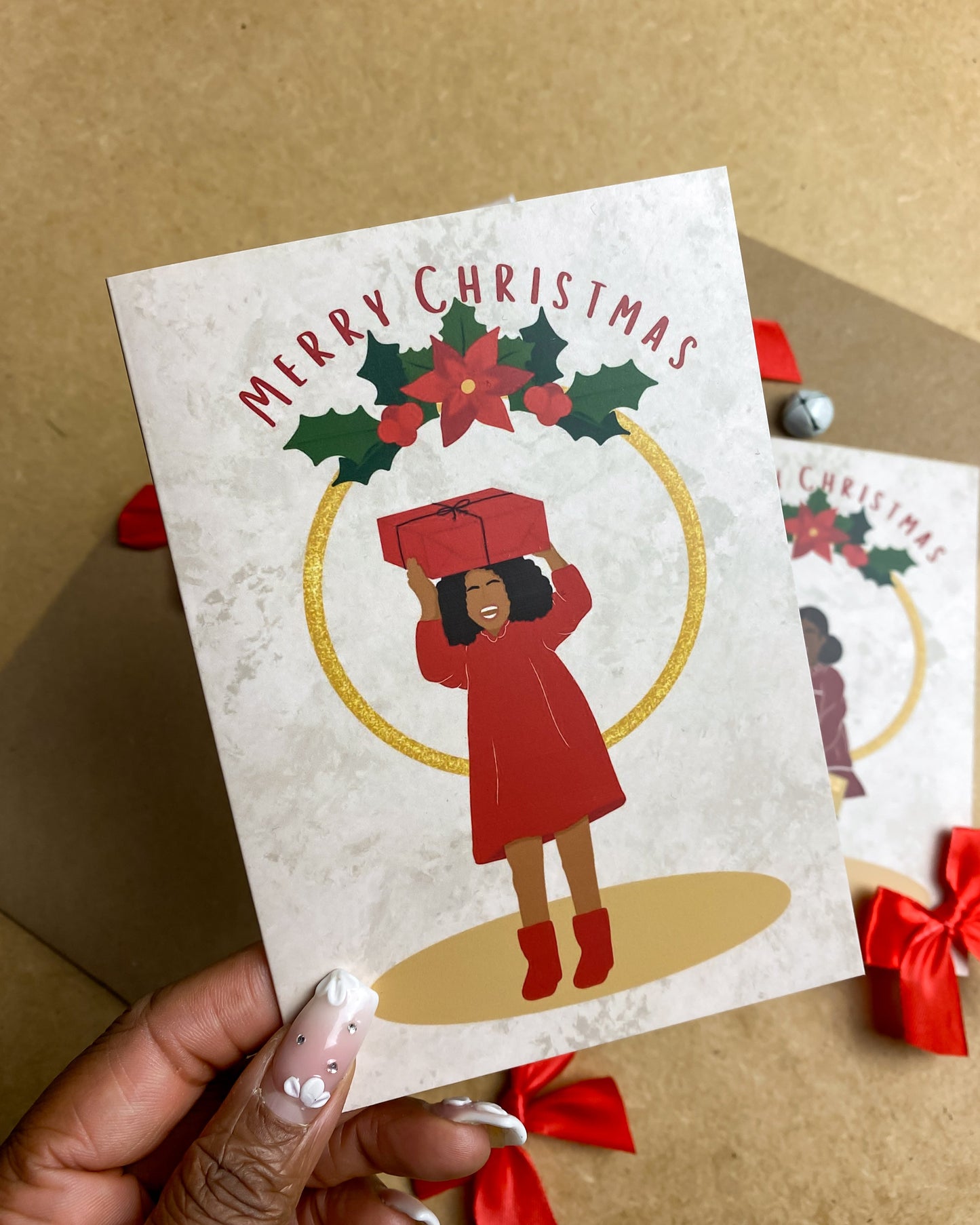 A christmas party gift - Girl Christmas Card