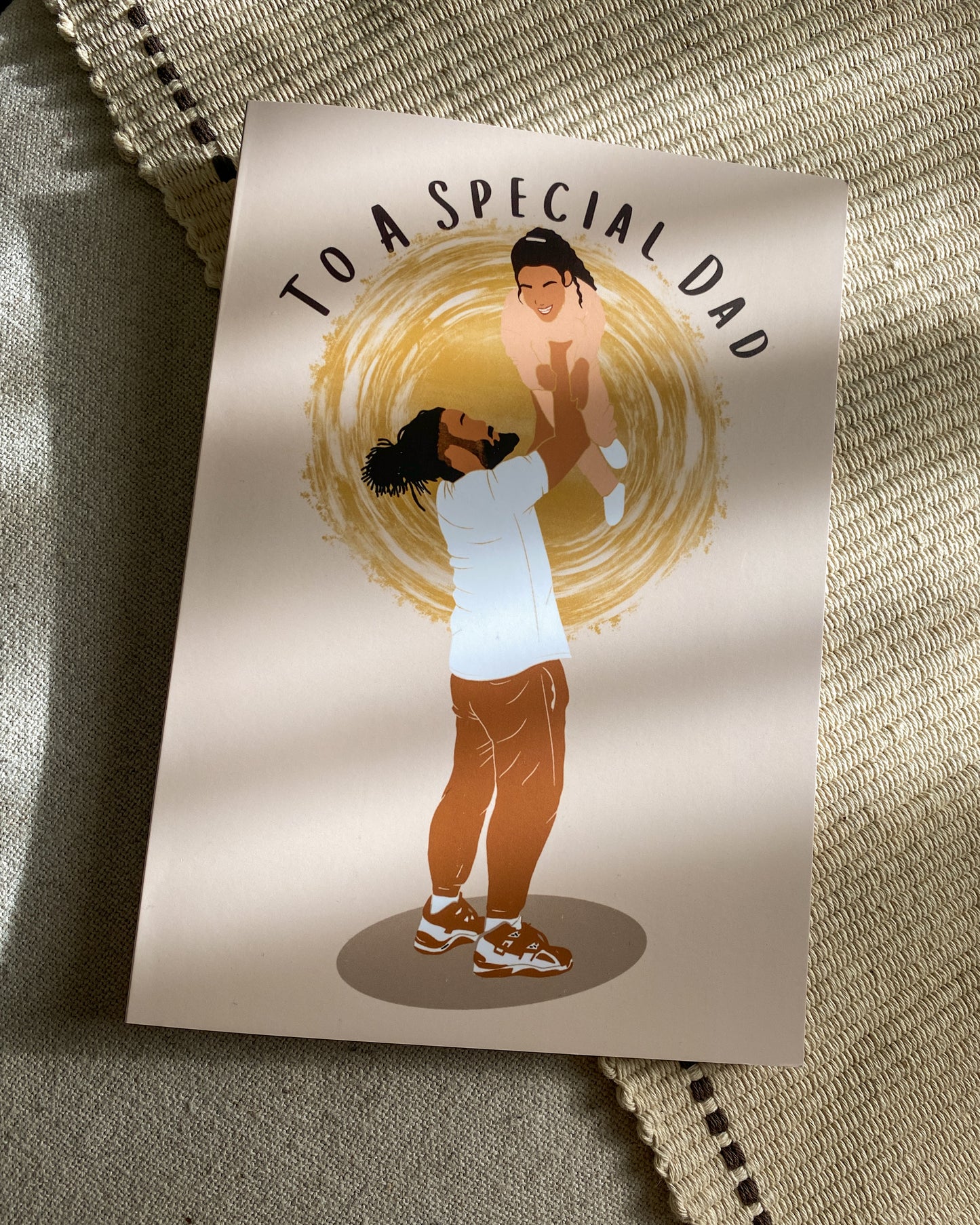 Loc's Dad & Daughter. Mixed / Black Father’s Day Card. Dreadlocks - Light