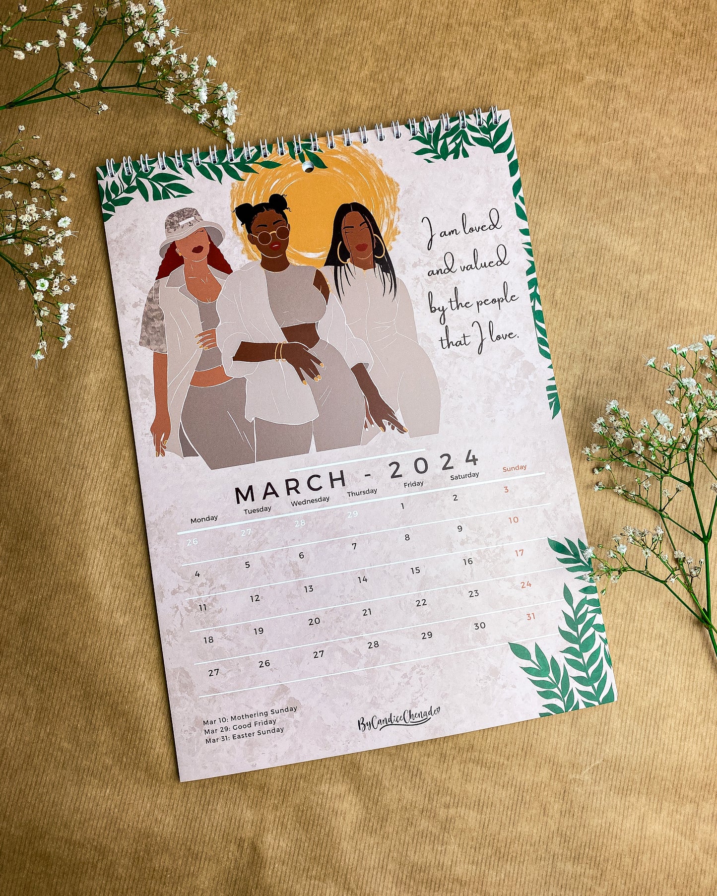 2024 Affirmations Wall Art Calendar