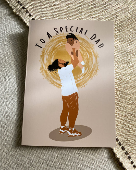 Loc's Dad & Daughter. Mixed / Black Father’s Day Card. Dreadlocks