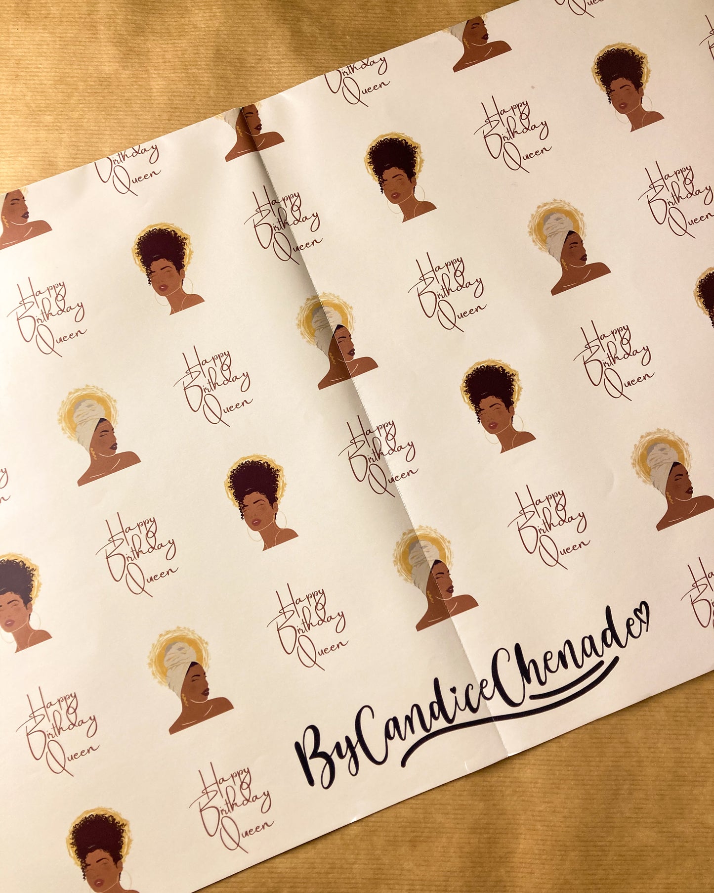 Happy Birthday Queen Wrapping Paper -Happy Birthday Ethnic Black Mixed Race Woman Gift Wrap