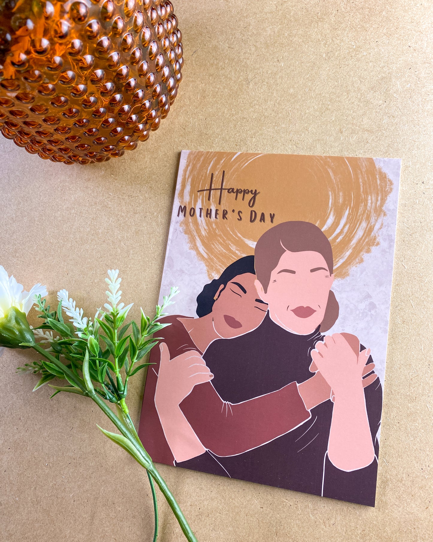 Mother & Daughter - Mother’s Day Card - Queen - Interracial Mixed Daughter White Mum