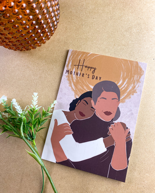 Mother & Daughter - Mother’s Day Card - Queen - Interracial Mixed Mum