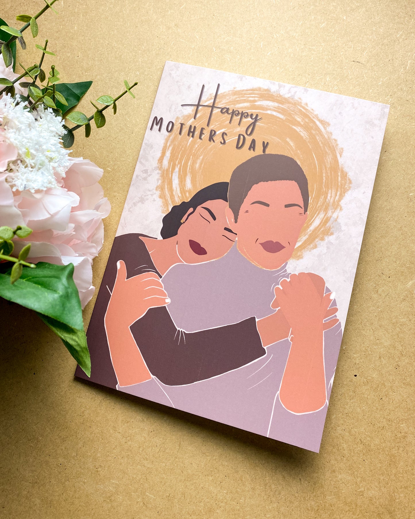 Mixed Race Mother & Daughter - Mother’s Day Card - Black Queen - Mom Mama