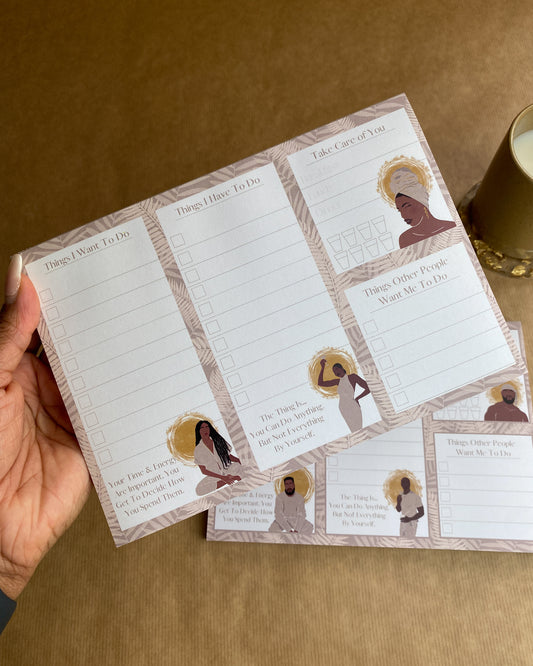 Black Woman - Daily To Do List Notepad Planner