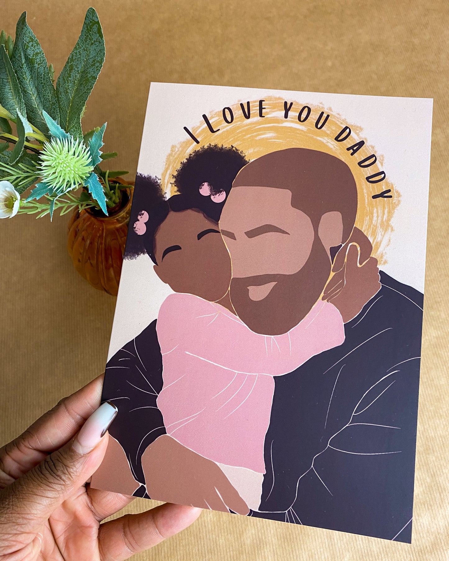 I Love You Daddy - Fathers Day - Special Dad - Mixed Race / Black - Birthday Man Greeting Card