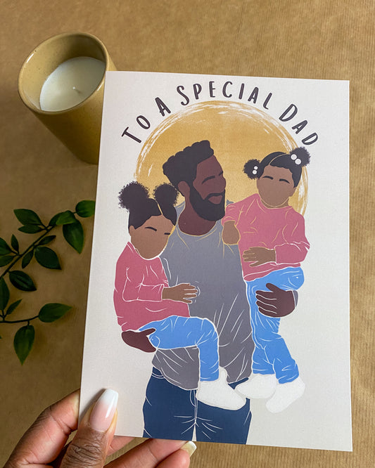 Girl Twin Dad Fathers Day - Special Dad Two Children