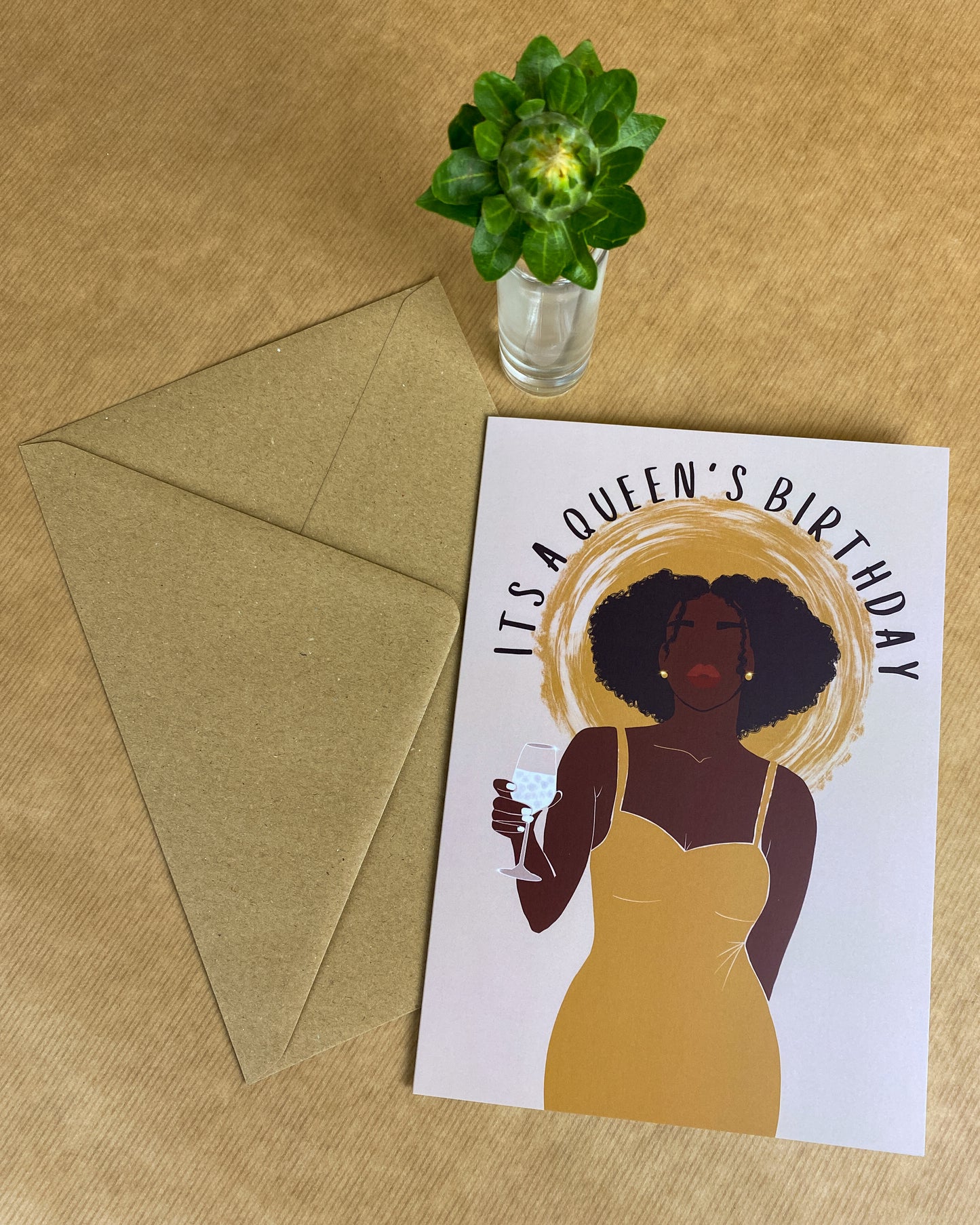It's A Queens Birthday - Black Woman Birthday Card