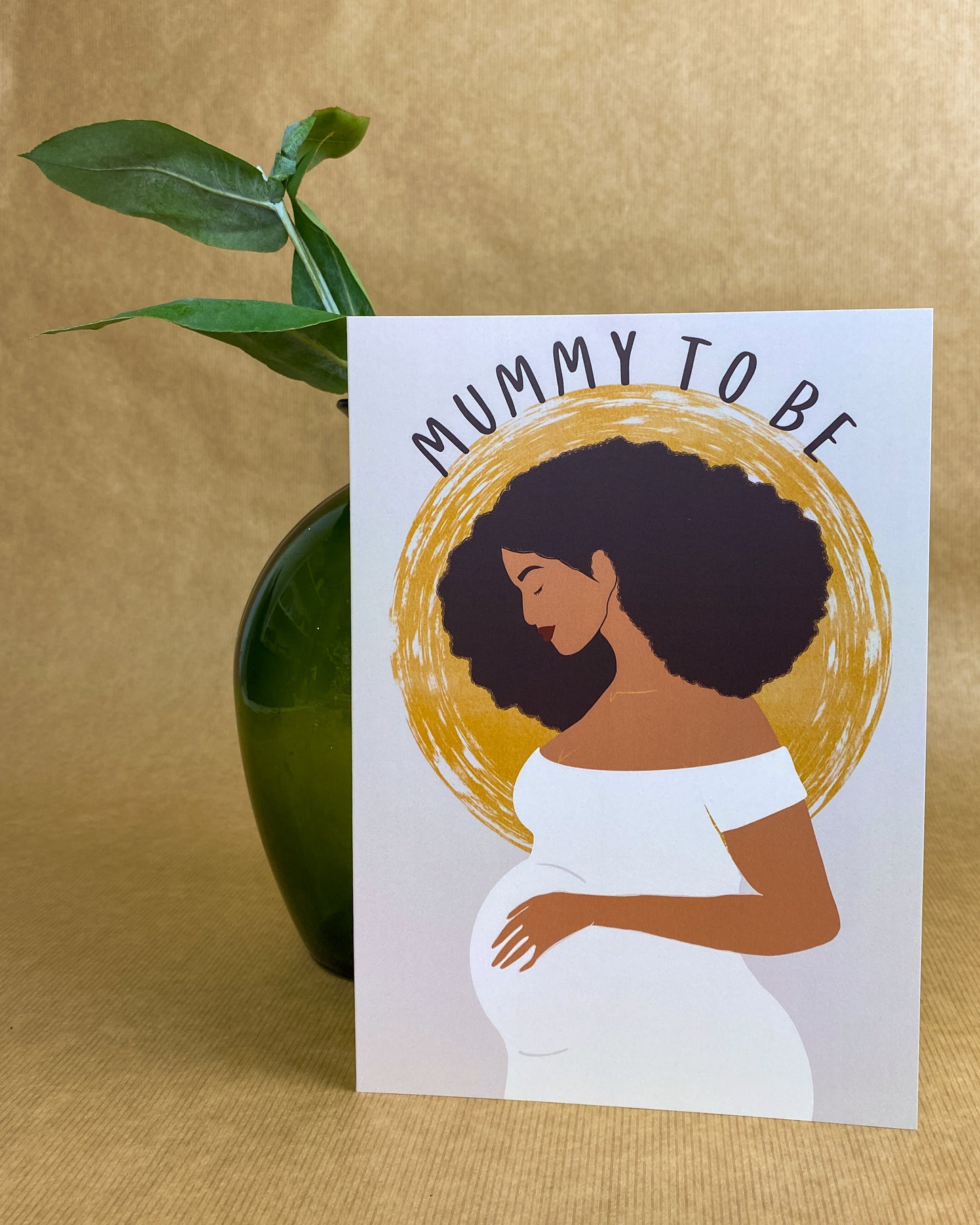Mummy To Be - Black Woman Greeting Card