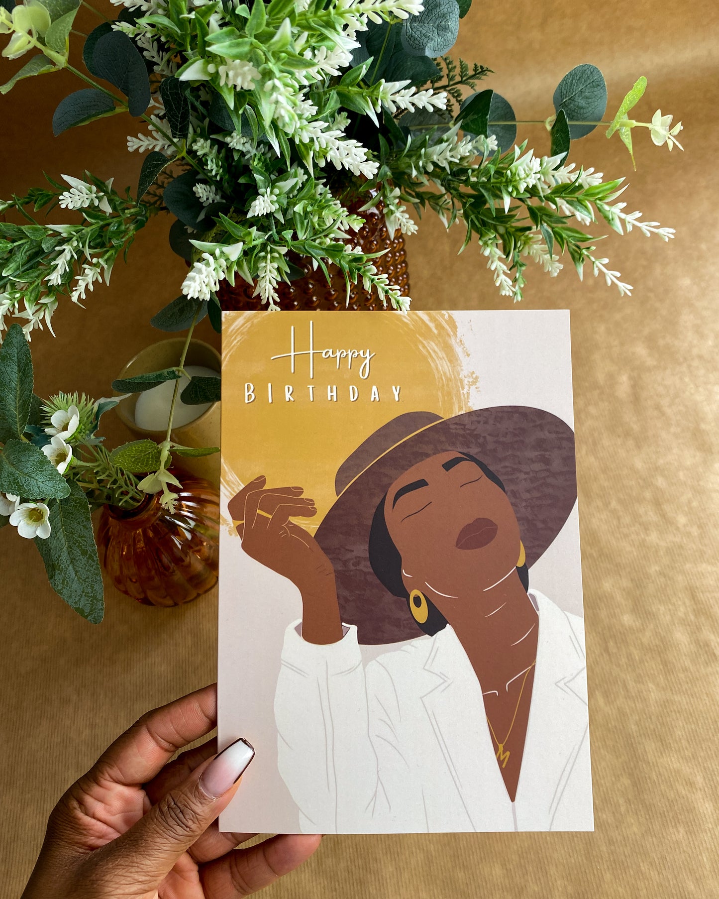 Cindy’s Black Woman Happy Birthday Card - Black Woman Birthday Card