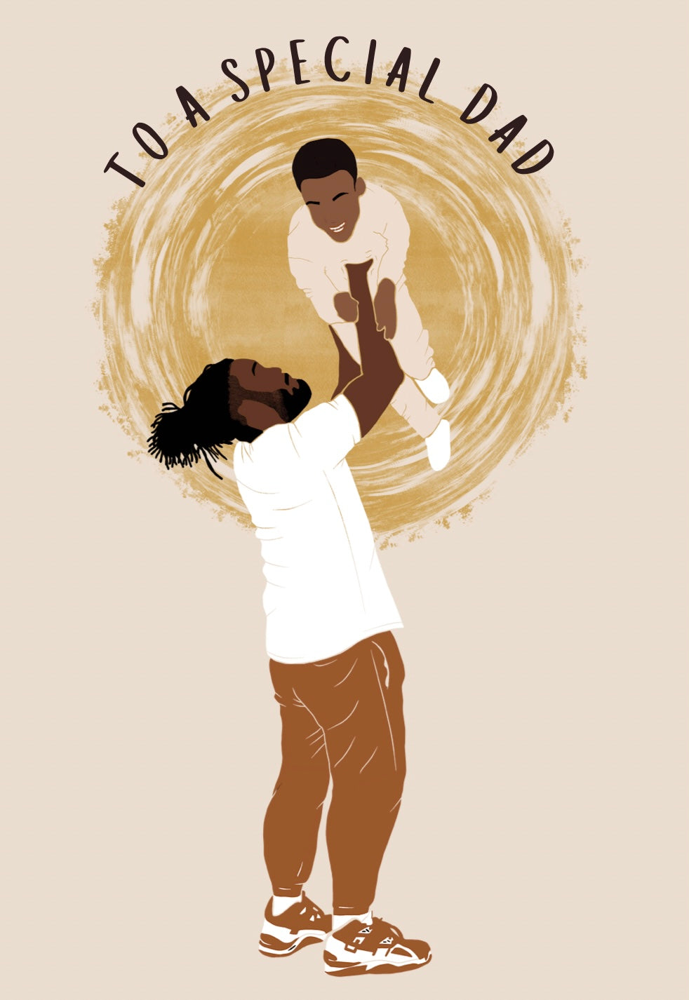 Loc's Dad & Son. Black Father’s Day Card. Dreadlocks