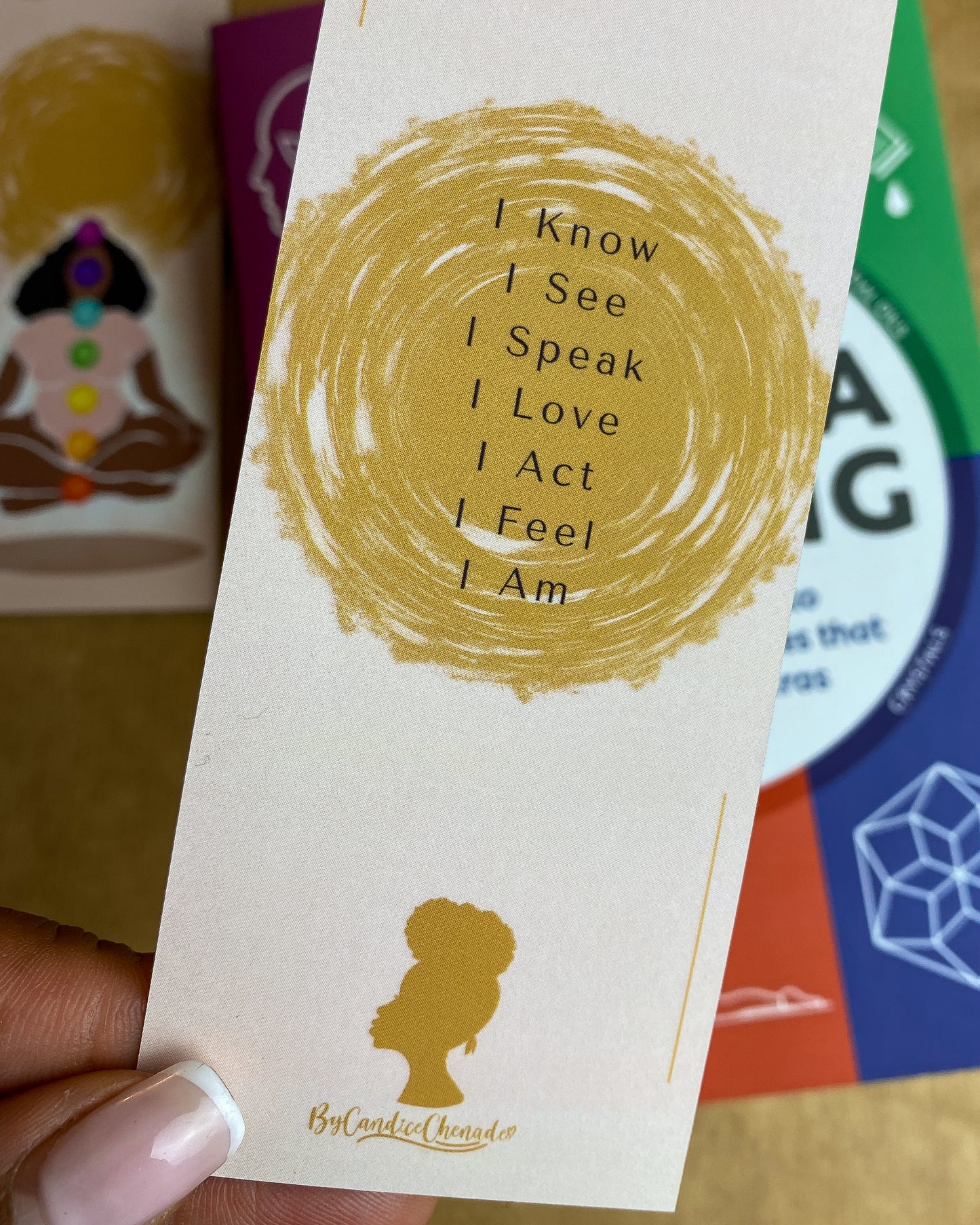 Black woman bookmark. Chakra & Affirmation Melanin African-American mixed race Afro art black owned art black girl magic - Align
