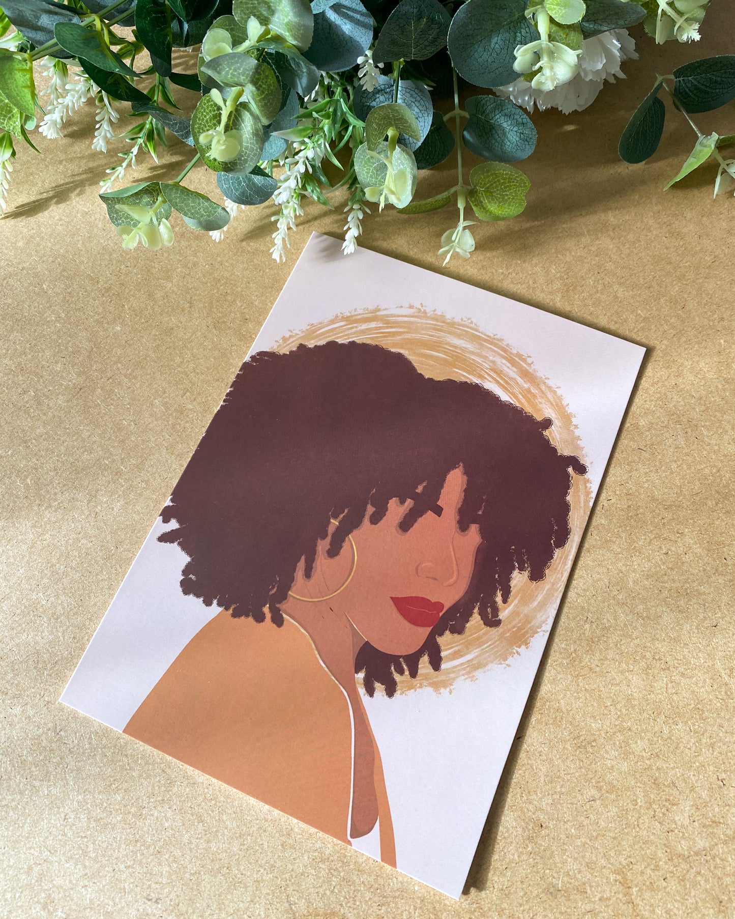 Anitas’s Curly Afro - Mixed Race Girl Blank Birthday Celebration Card
