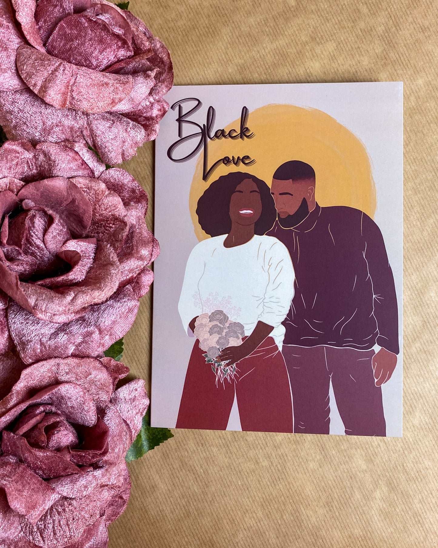 Black Love Couple Greeting Card