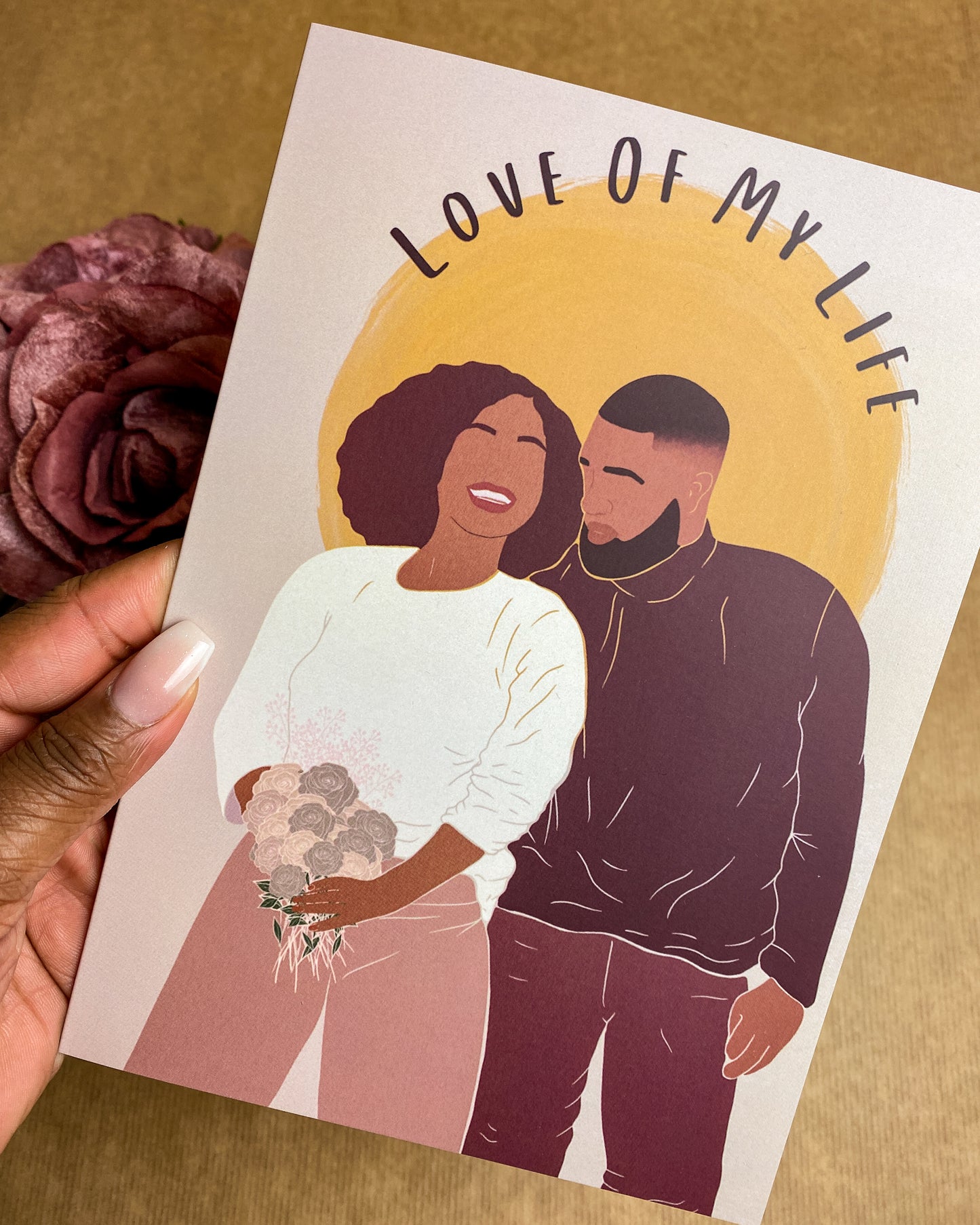 Black Lovers / Mixed Race Valentines Day Greetings Card
