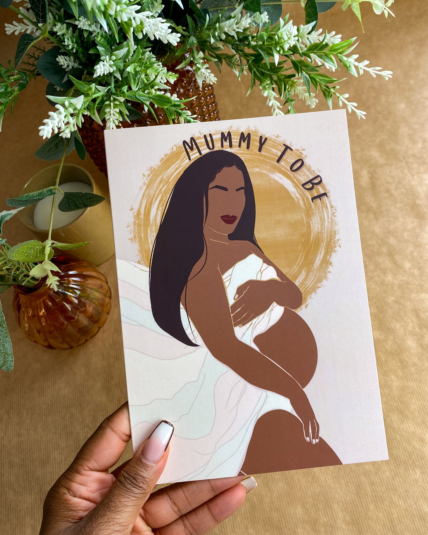 Mummy To Be - Black Woman Greeting Card