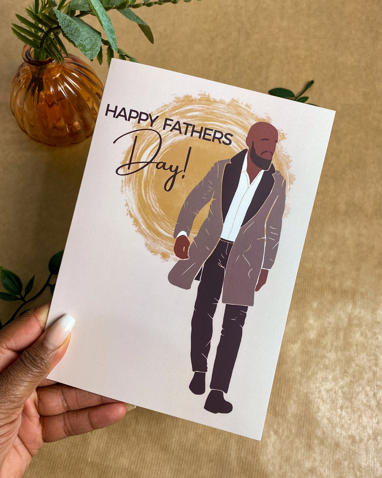 Bald, Bearded & Suited Fathers Day Card.