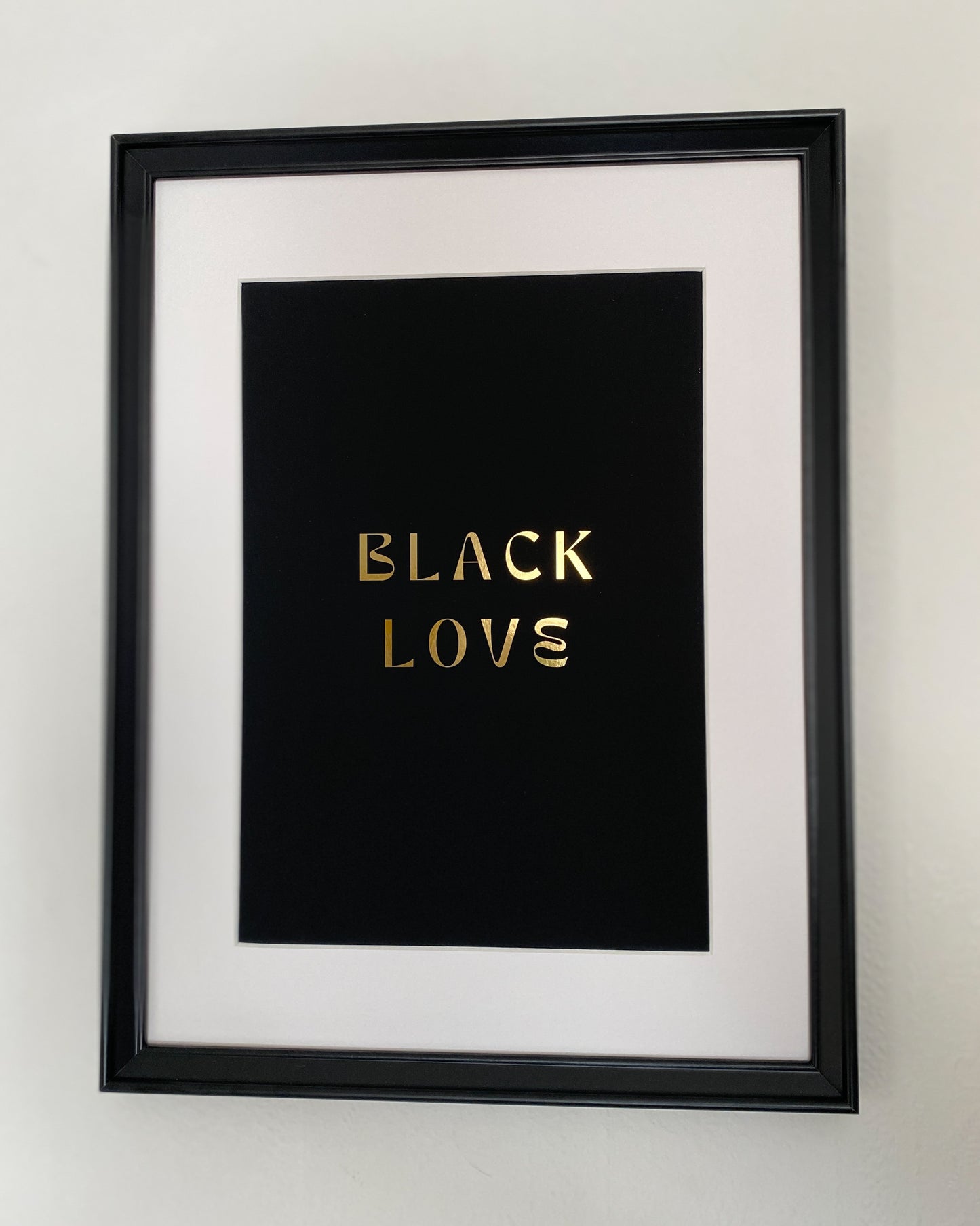 Black Love A4 Art Print. Black Velvet & Gold Limited Edition.