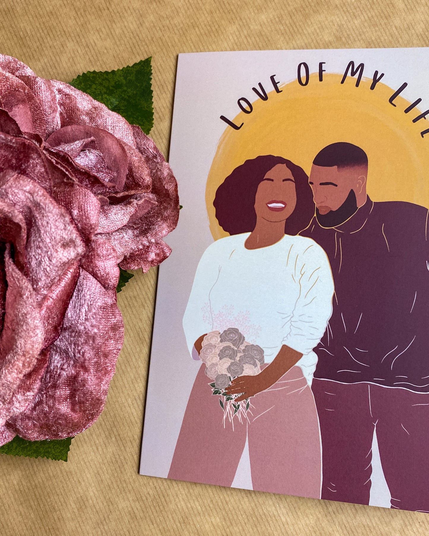 Black Lovers / Mixed Race Valentines Day Greetings Card