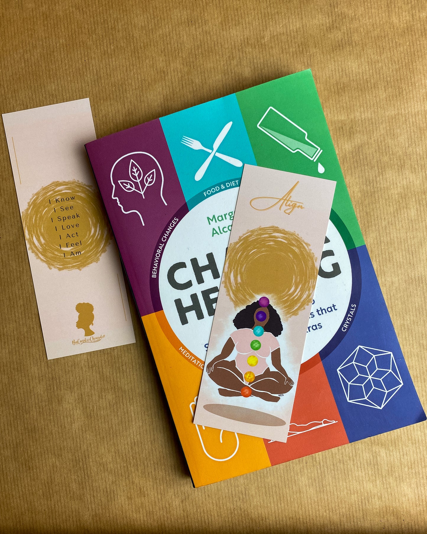 Black woman bookmark. Chakra & Affirmation Melanin African-American mixed race Afro art black owned art black girl magic - Align