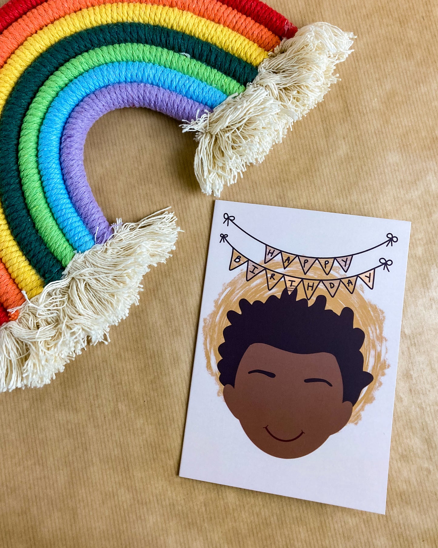 Kids Mini Birthday Card - Boy With Afro - Ziggy
