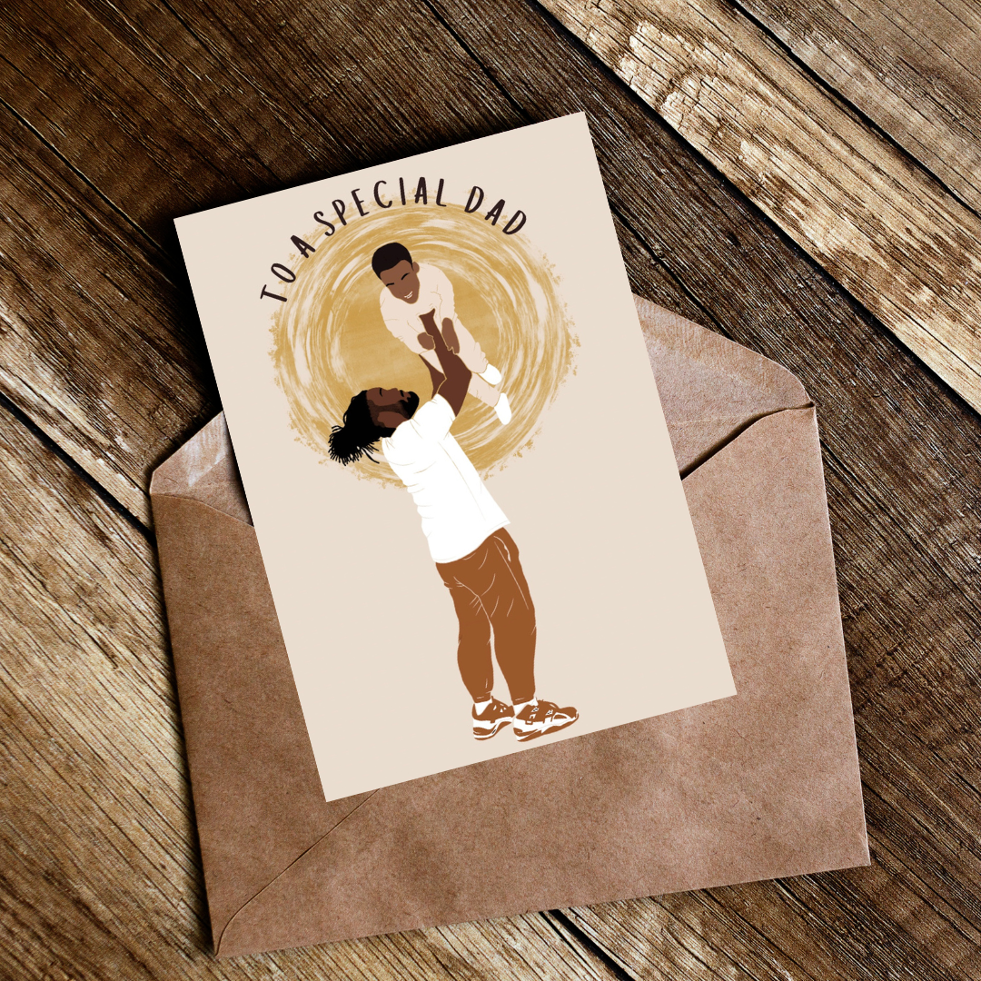 Loc's Dad & Son. Black Father’s Day Card. Dreadlocks