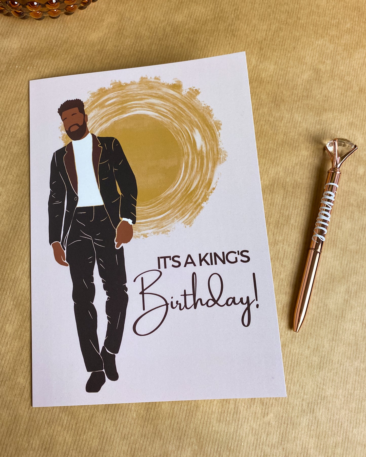 It’s a King’s Birthday Black Man Card.