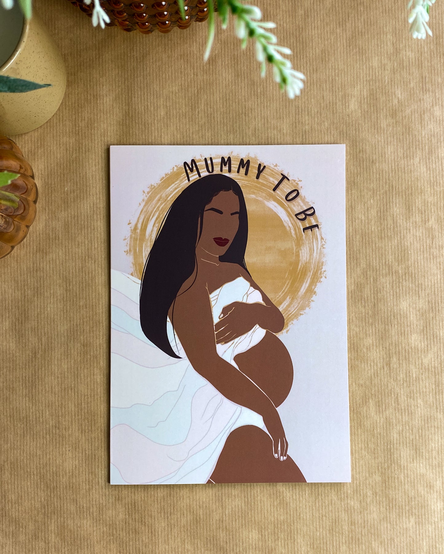 Mummy To Be - Black Woman Greeting Card