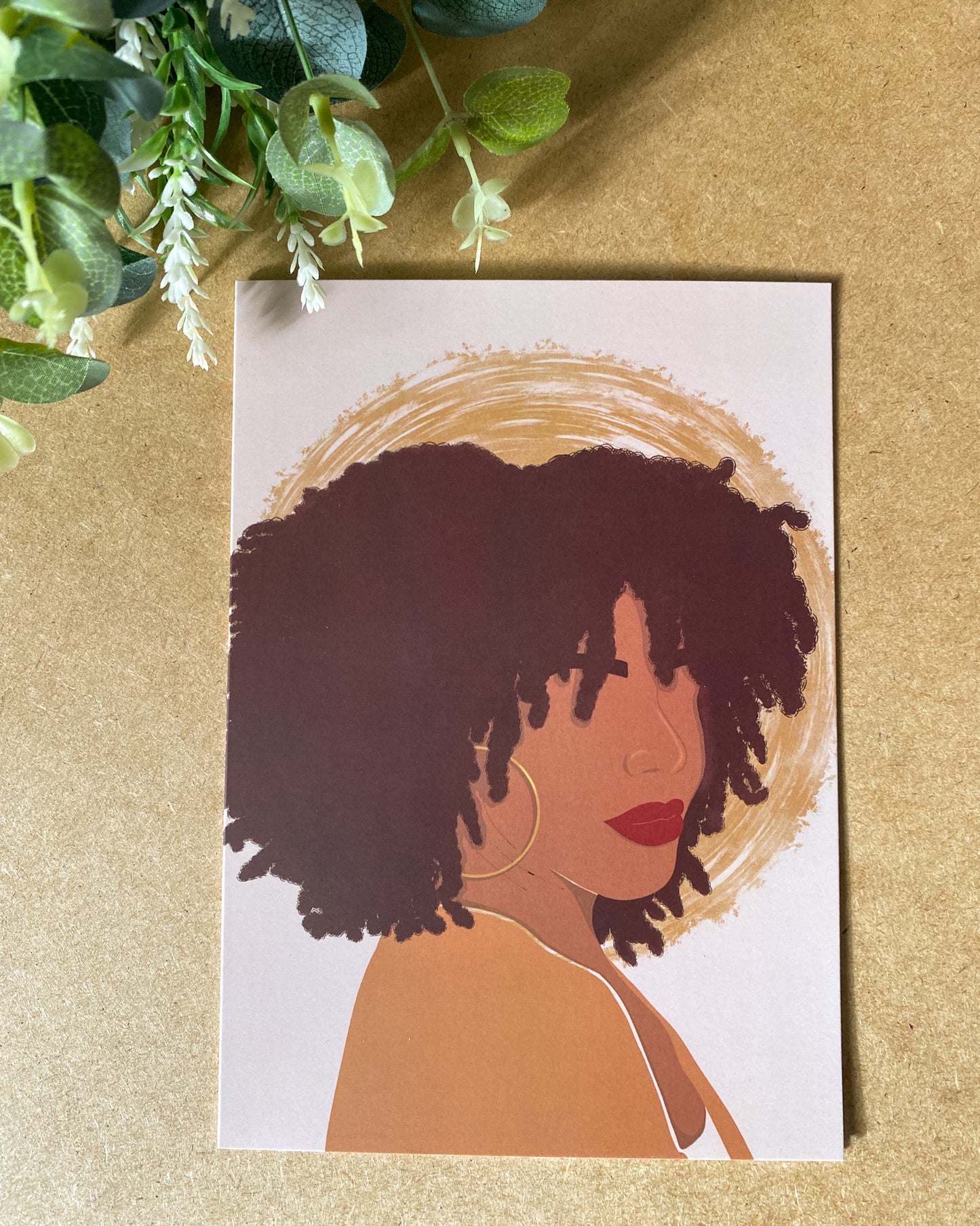 Anitas’s Curly Afro - Mixed Race Girl Blank Birthday Celebration Card