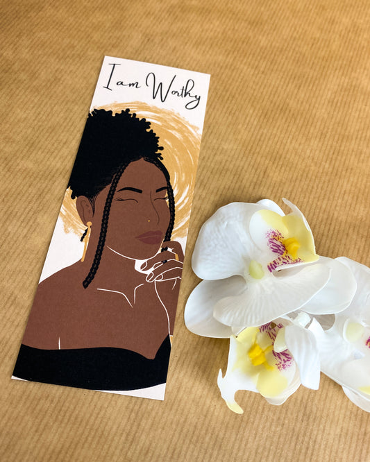 I Am Worthy Black woman Bookmark