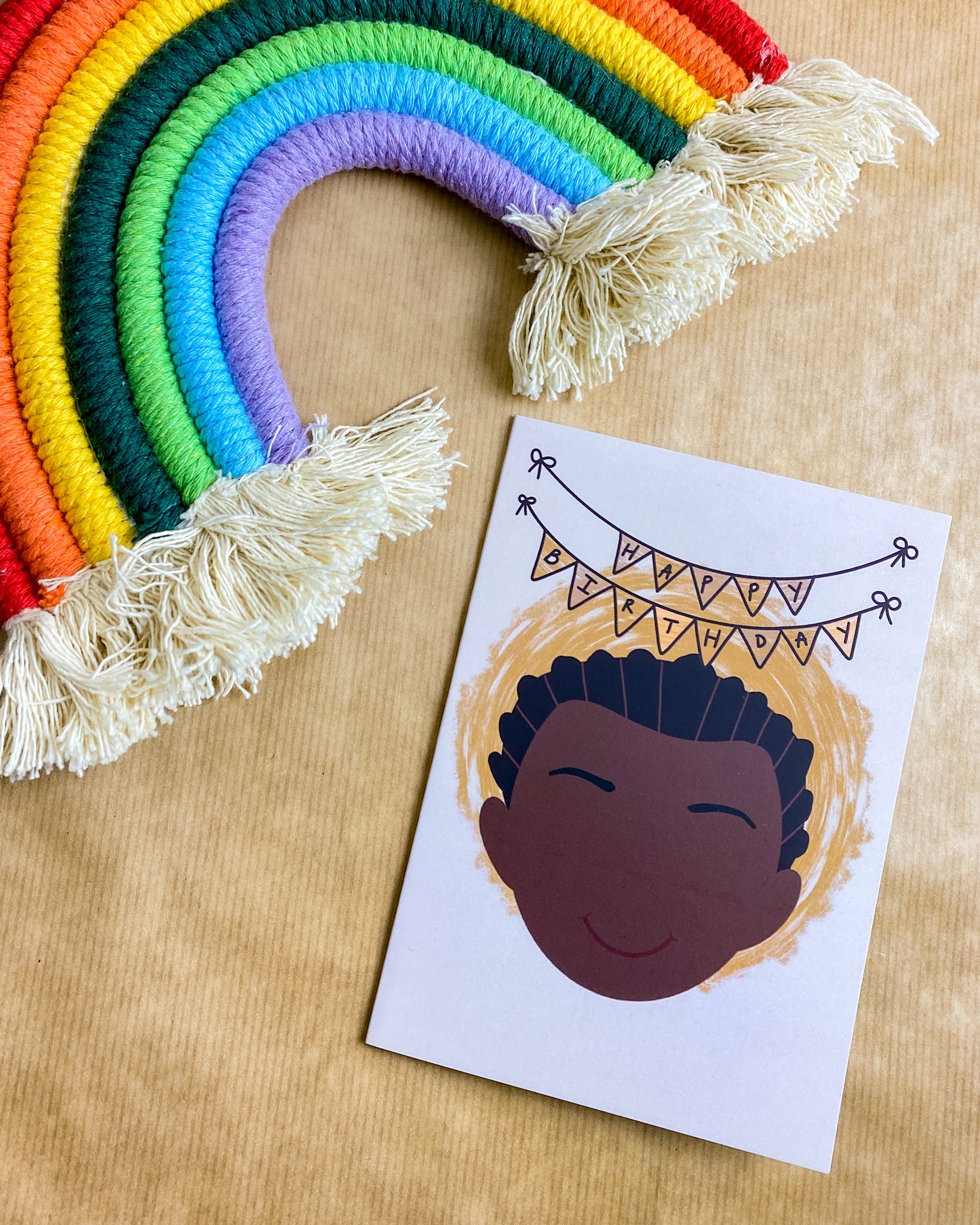 Mini Birthday Card - Boy With Braids - Isiah