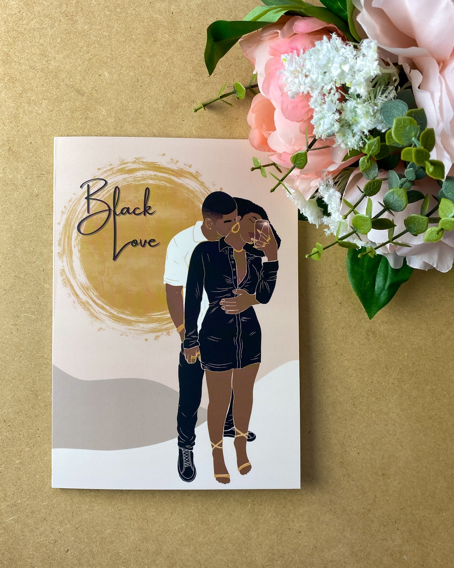 Selfie Lover’s Black Love Couple Greetings Card