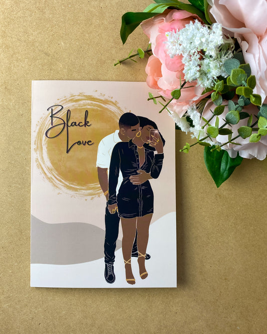 Selfie Lover’s Black Love Couple Greetings Card